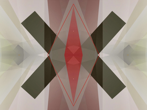 红色几何拼接面抽象立体电脑图案