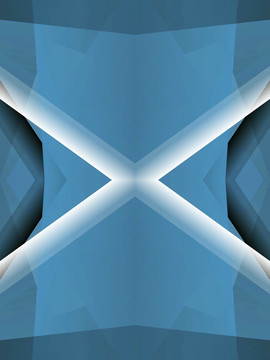 蓝色立体几何抽象拼接高清电脑画