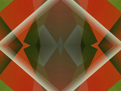 紅色立體幾何拼接抽象電腦圖案