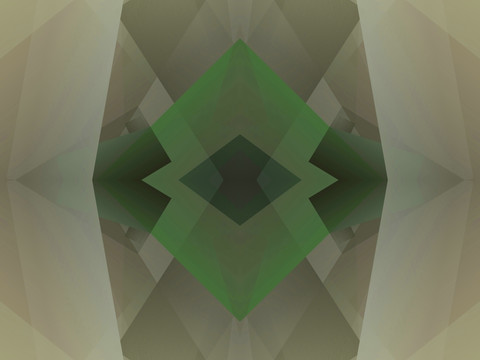 绿色几何拼接立体抽象艺术图案