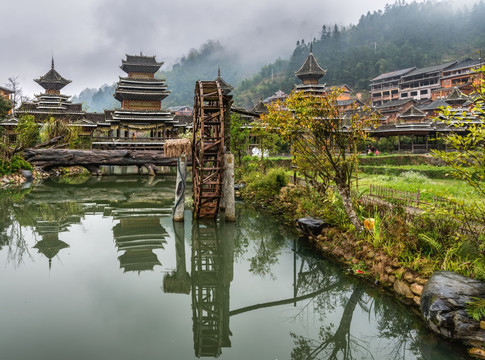 黎平肇兴侗寨风雨桥