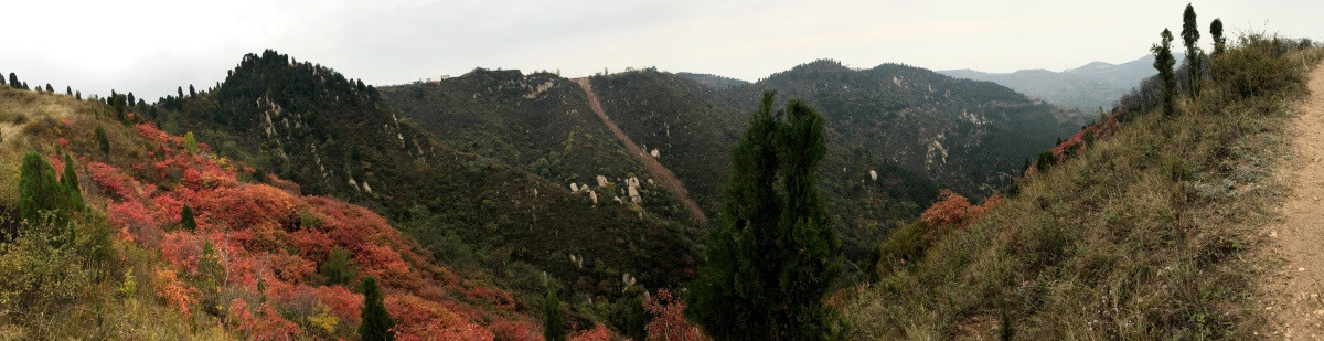 红叶 远山 秦岭 全景 大图