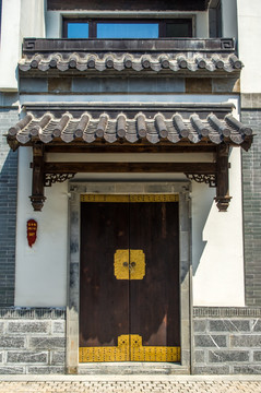 中式古民居建筑大门门头门楼
