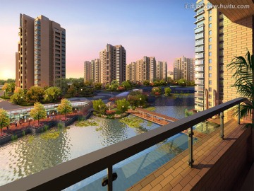 住宅景觀效果圖psd分層文件