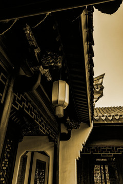 江南古建筑 旧式红灯笼
