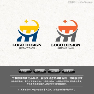 字母M 鼎 LOGO科技建筑