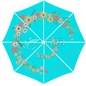 雛菊花環(huán)淡藍色底