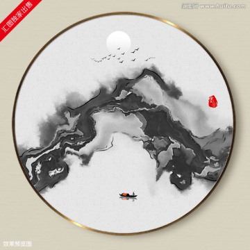 抽象水墨畫 意境禪境水墨掛畫