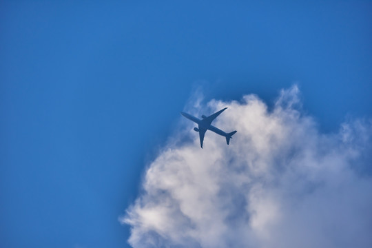 飞机蓝天白云天空素材