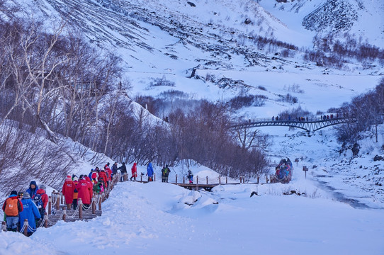 吉林长白山冬天雪景