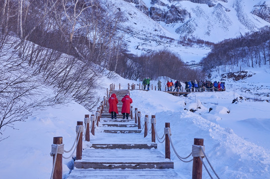 吉林长白山冬天雪景