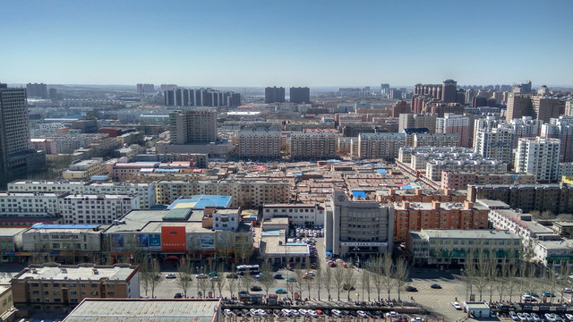 鄂尔多斯市东胜市中心全景