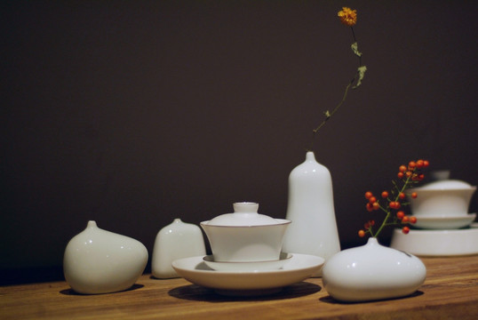盖碗 白釉 茶具 茶道 茶文化