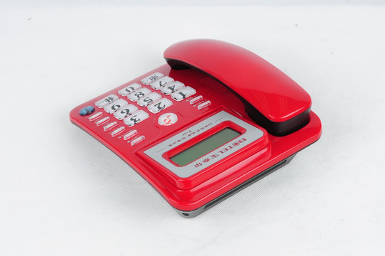 红色电话机 办公用品 座机