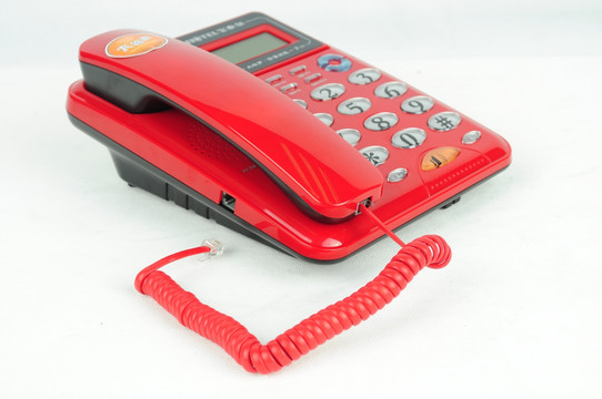 红色电话机 座机 固定电话