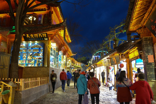 丽江古城夜景