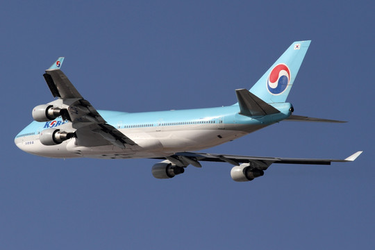 飞机起飞 大韩航空 波音747