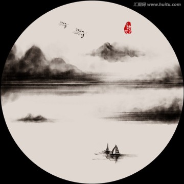 水墨山水意境畫