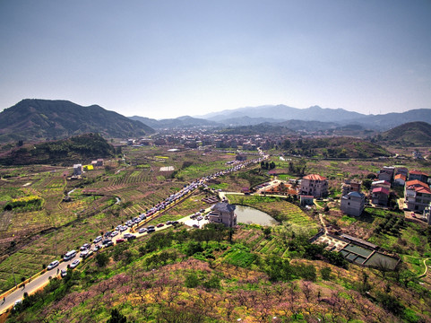 金华源东乡桃花源景区全景