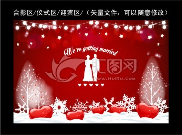 主題婚禮 浪漫紅色婚禮背景