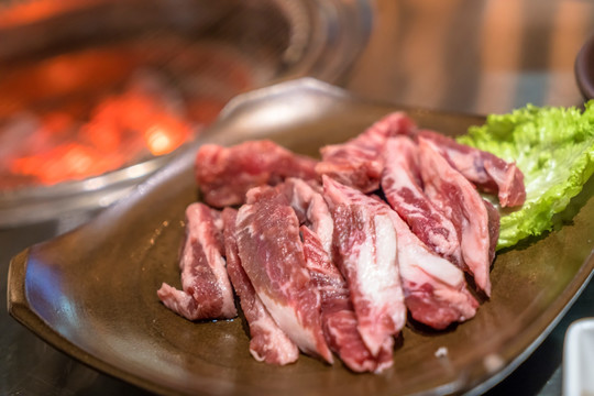 新鲜的韩国烤肉牛肉
