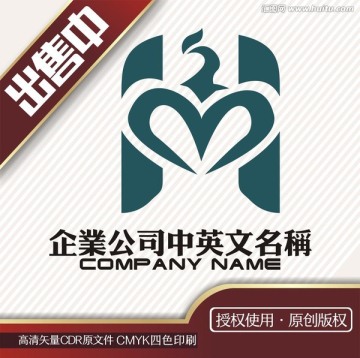 hm心凤美容生活logo标志