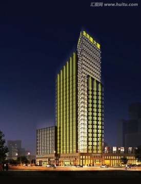 金鳳凰大廈亮化工程夜景效果圖