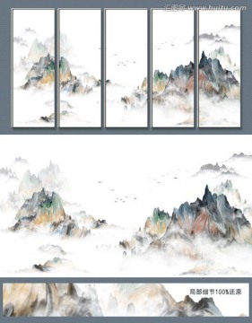 抽象新中式山水装饰画