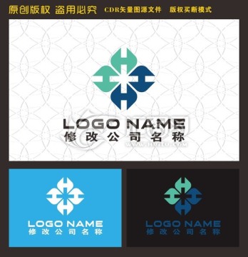 字母HX医疗环保logo