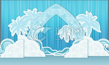 蒂芙尼藍(lán)海邊婚禮效果圖
