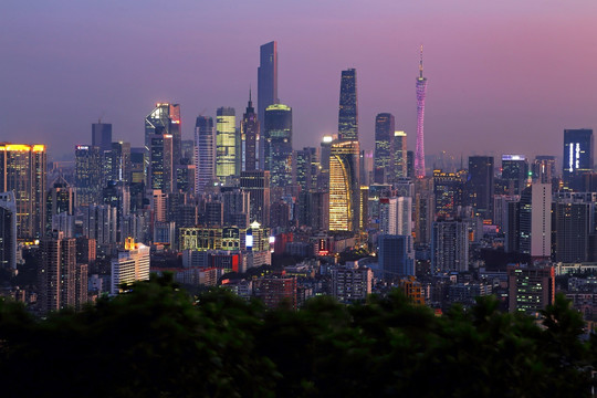 广州城市风光夜景