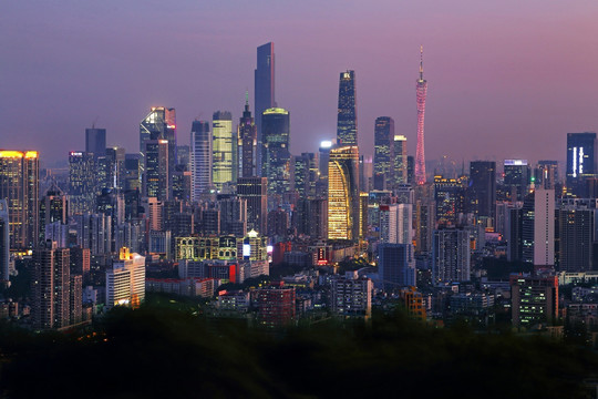 广州城市风光夜景