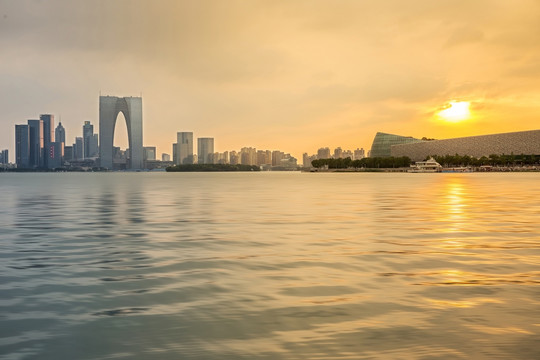 中国苏州金鸡湖风景区