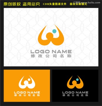 教育logo字母WA人物