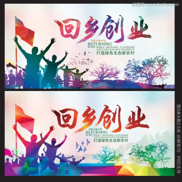 回鄉(xiāng)創(chuàng)業(yè)展板海報