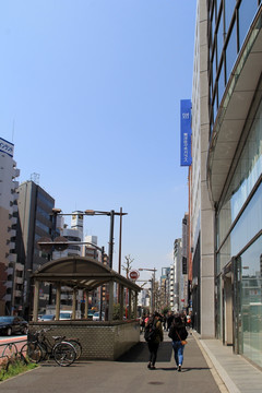 日本东京街景 金融商务区