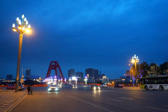 德阳彩虹桥 德阳城市夜景