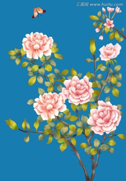 手绘花卉装饰壁纸