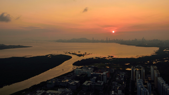 深圳湾海边日落jpg高清