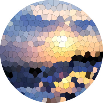 染色玻璃抽象圆形地毯