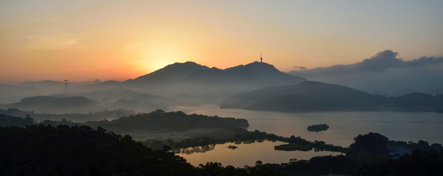 梧桐山日出风景jpg高清