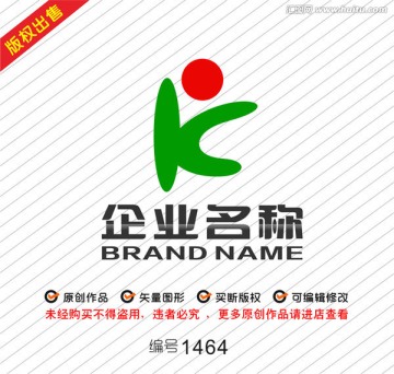 字母K儿童形象logo