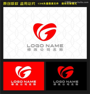 字母YG心形logo