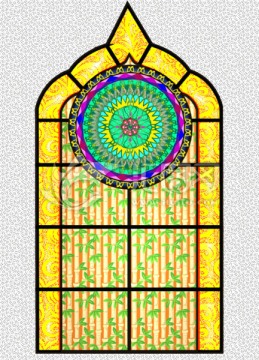 教堂玻璃图案 屏风 欧式门案