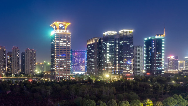 杭州滨江区夜景