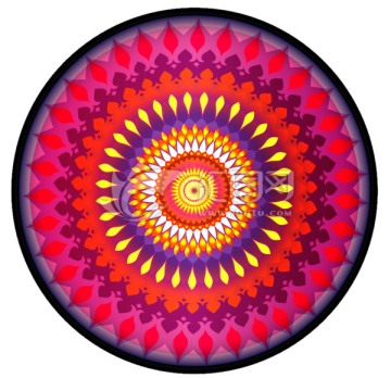 教堂玻璃圖案 圓毯 塊毯 刺繡