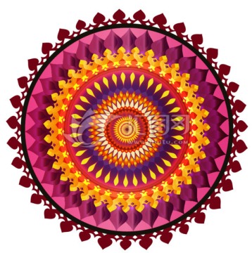 教堂玻璃圖案 圓毯 塊毯 刺繡