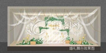 小清新婚禮舞臺(tái)效果圖