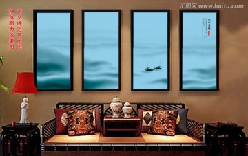 水墨画 创意山水画 平面图