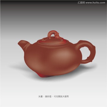 矢量茶器茶具紫砂壺